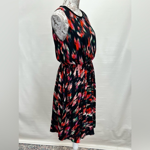 CALVIN KLEIN Navy abstract print sleeveless round neck dress size 8. - Picture 7 of 12